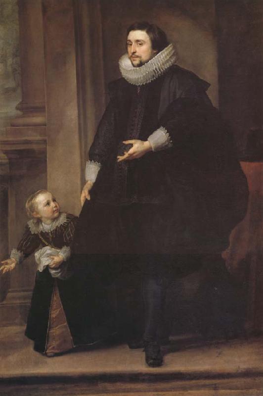 Anthony Van Dyck Portrait d'un homme de qualite et d'un enfant Germany oil painting art